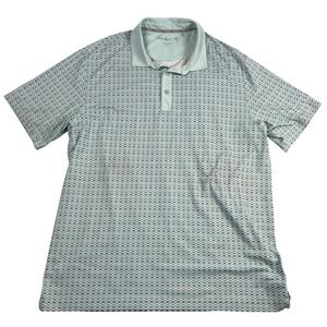 Walter Hagen Eleven Mens XL Mint Green Geometric Diamond Print Golf Polo Shirt